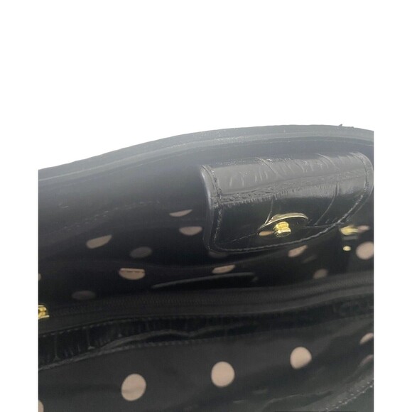 ANNE KLEIN Black Cocodrile Faux FLeather Tote Handbag Shoulder Strap New /no Tag - Picture 7 of 14